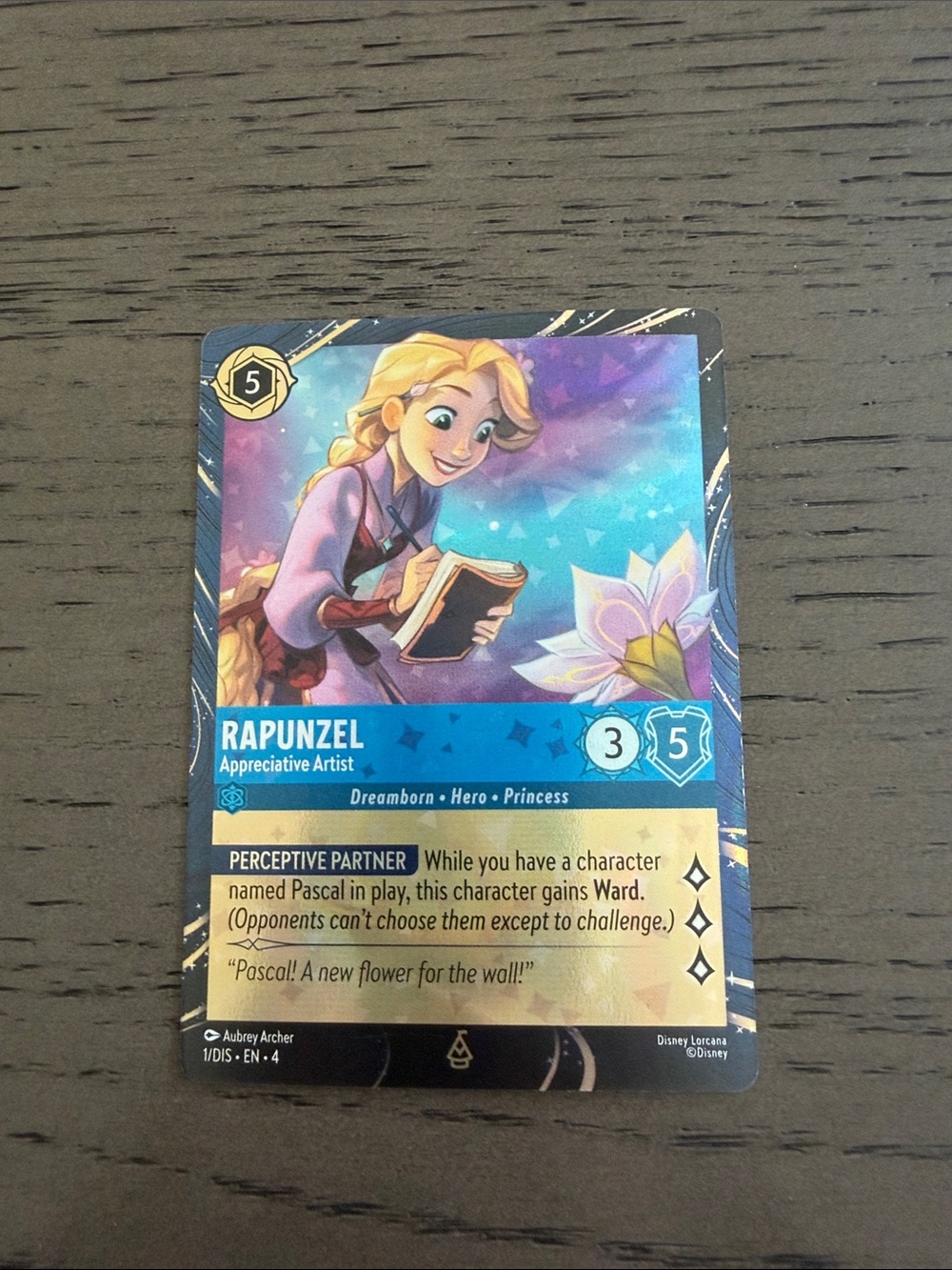 Rapunzel Collectible Game Card - Purple & Teal Illustration